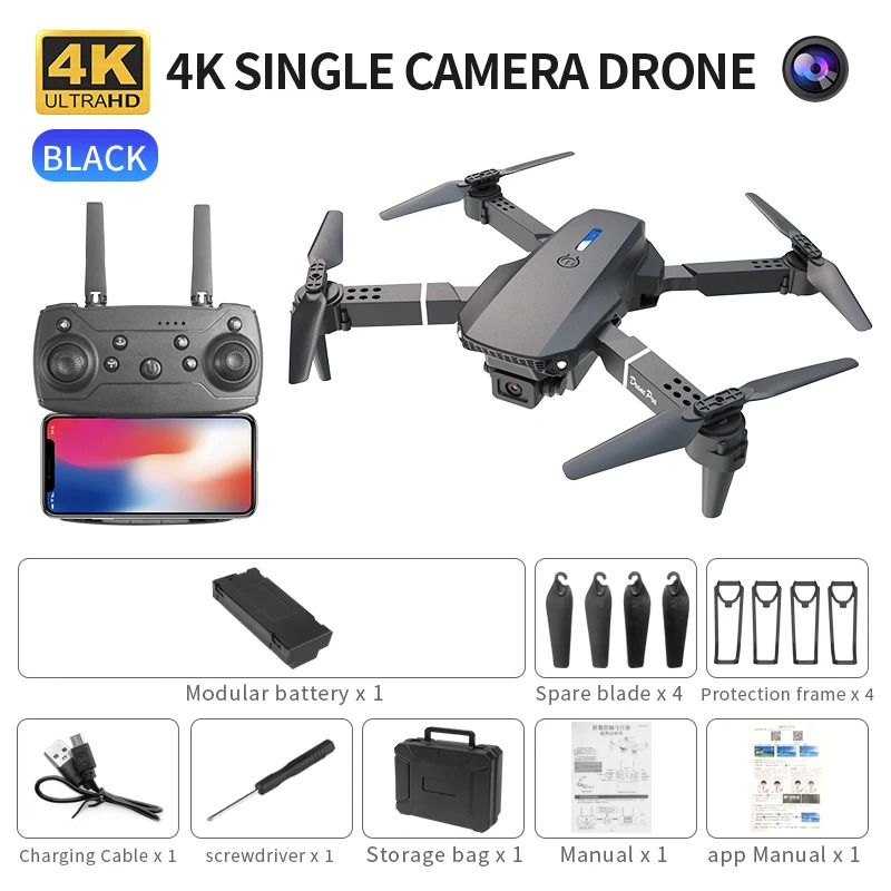 E88 ProIntelligent Folding Dro - đánh giá và giá Drone Camera Wide Angle