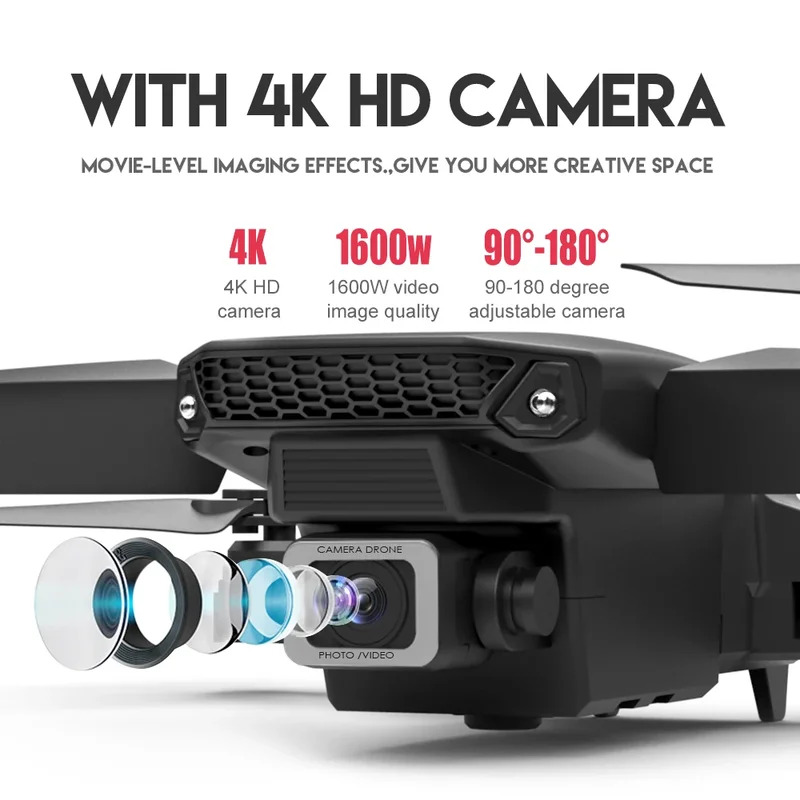 E88 ProIntelligent Folding Dro - đánh giá và giá Drone Camera Wide Angle